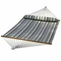 Book Publishing Co 13 ft. Synthetic Fabric Hammock - Green-Grey Stripe GR2523172